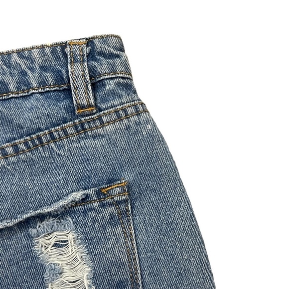 Forever 21 Zipper Mini Skirt Size Large Denim New - Picture 7 of 9